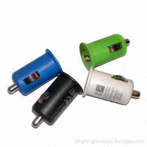 Micro USB Car Charger with 5V/1A Output and CE/FCC Approvals, Measuring 1.77 x 0.98 x 0.98 Inches